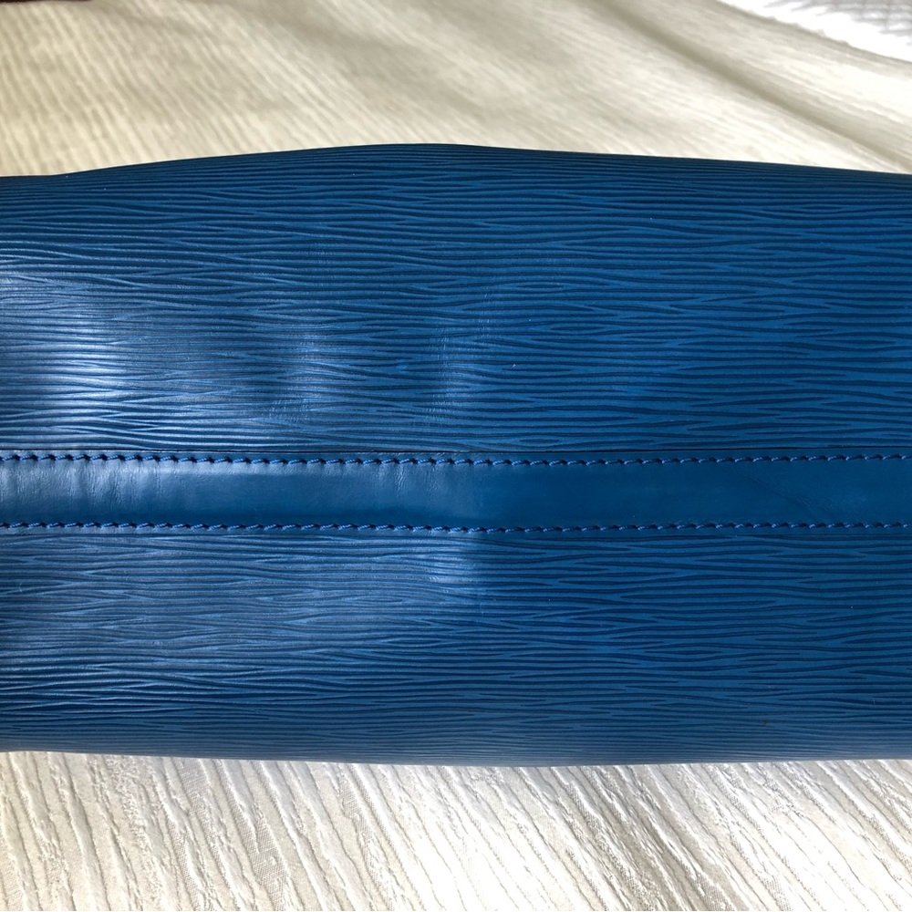LOUIS VUITTON LV Logo Speedy 25 Travel Hand Bag Epi Leather Blue VI 0992 - Picture 11 of 14